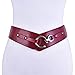 Retro Wide Metal Interlock Buckle Womens Elastic Waist Belt Cinch