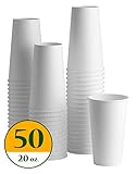 COMFY PACKAGE 20 oz. White Paper Hot Cups [50 PACK]