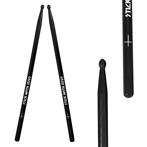 ZYC Drum Sticks, 5A Drumsticks，1 PAIRS，American Classic Maple Wood Drumsticks (Black Drum Sticks)