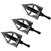 KTGCOZS Pack of 3 100 Grain Broadheads Steel Circular Arc Blades Arrowhead Archery Target Hunting