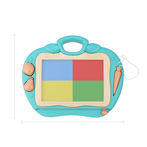 Magnetic Drawing Board Toy 12.9x9.8in Doodles Sketch Erasable Writing Pad Drawing Tablet Toys with 4 Removable Legs for 3+ Kids Toddler Boys Girls Birthday Gift (12.9x9.8- Fruit)
