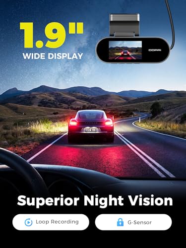 DDPAI Dash Cam for Cars, 2.5K+1080P Front and Rear, 1.9" Screen Dashcam Car Camera with WiFi, AI ISP Night Vision, Loop Recording, 24H Parking Monitor, G-Sensor, Max Support 256G, N2 Dual