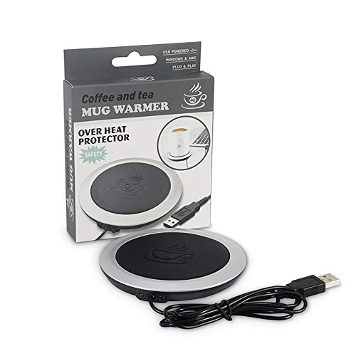 Coffee Mug Warmer, ONEVER PU Coffee Warmer Plate with Automatic Shut Off Temperature Up to 185℉/85℃for Desk & Office Coffee Accessories (Black) - Thumbnail 4