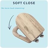 Croydex Varese Soft Close Toilet Seat Grey Oak D-Shape Quick Release view 2