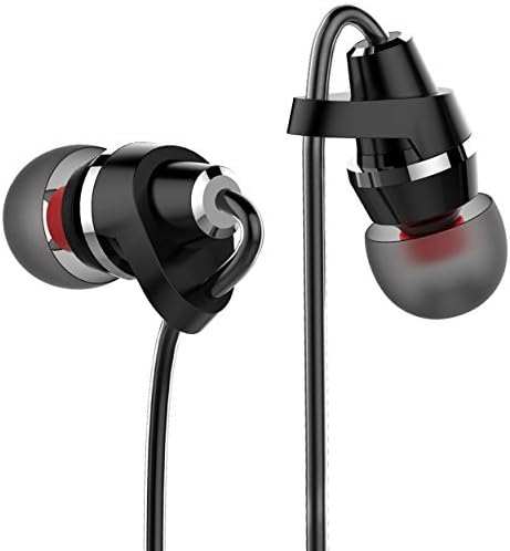 BYZ in-Ear Earbuds Sports Headphones Wired Earphones with Microphone Black