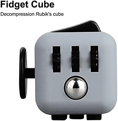 Fidget Cube, Teesen Fidget Release Rubik's Cube Relieves Stress And Anxiety, Calming Toy for Focus, Relaxation, Distraction &amp; Improved Mood for Children and Adults (Gray and Black)