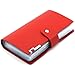 Longdex Soft Leather Business Name Card Holder Book with 102 Card Slots Credit Card Holder Wallet (Red)