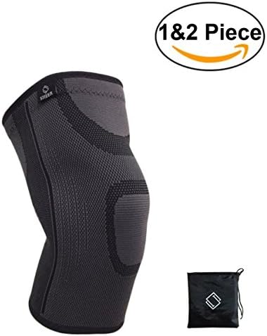 Sheer - Compression knee brace. Perfect knee sleeve for joint pain relief and sports: Basketball, Soccer, Running, Gym. Perfect for stability, injury prevention and recovery. 1 and 2 Piece.