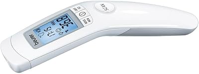 Thermomètre infrarouge numérique sans contact FT 90/thermomètre pour bébé/pour mesurer facilement sur le front pour adultes et enfants/affichage numérique/avec batterie, 1 pièce (lot de 1)
