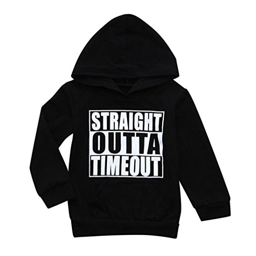 BeautyVan Hot Sale ! Baby Outfits Set,Toddler Baby Boys Girls Hooded Sweatshirts Infant Letter Tops (4T, Black ~3) - Thumbnail 2