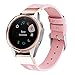 YOOSIDE for Fenix 5S/5S Plus Leather Watch Band, 20mm Quick Fit Metal Stainless Steel Hybrid Genuine Leather Watch Band Strap for Garmin Fenix 5S / Fenix 5S Plus Men Women (Rose Pink)