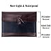 Oak-Pine Vintage Portable PU Leather with Oxford Cloth A4 File Folder Multi-Pocket Document Wallet Paper Holder Files Record Bag Business Handbag Storage Organizer Briefcase