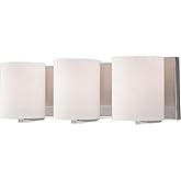 Kuzco Lighting Bridgewater 19" Vanity Light | Chrome Finish | Matte Opal Glass Cylinders | Modern Bathroom Wall Light | Made 