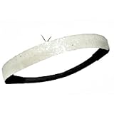 White Glitter Sparkly Sports Headbands - Glitter Headband Store