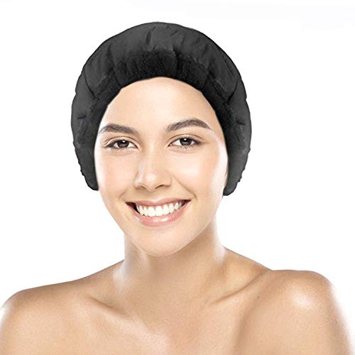 Deep Conditioning Thermal Heat Cap - Disposable Shower Caps, Curly Girl Method, Steaming Haircare Therapy, Oil Treatments, Hair Mask Therapy, Soft, Plush Cotton, Stretchy Nylon, Safe Microwave Cap - Thumbnail 2