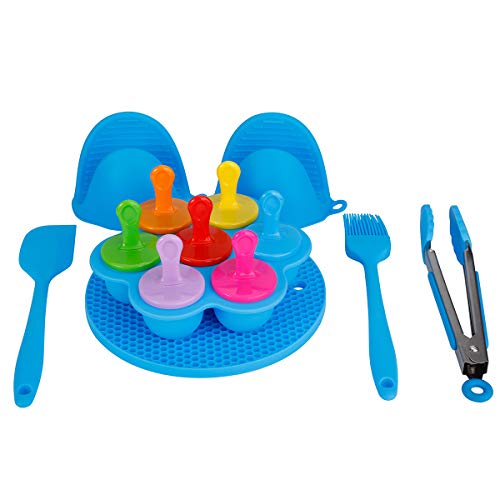 Zeattain Silicone Popsicle Mold Ice Pop Molds, 7 Pieces DIY Pop