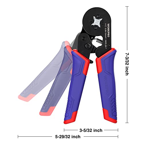 WORKPRO Ferrule Crimping Tool Kit, AWG28-7 Self-adjustable Ratchet Wire Crimping Tool, Crimper Plier Set with 800PCS Wire Terminals Crimping Connectors Wire End Ferrules
