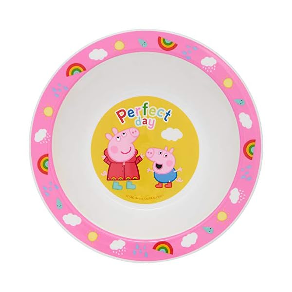 Peppa Pig Perfect Day Kids Tableware 3 Piece Reusable PP Plate, Bowl & Cup Children – Peppa, George Tumbler & Dinnerware…