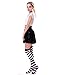 Women’s Extra Long Striped Socks Over Knee High Opaque Stockings (Black & White)