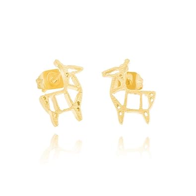Amazoncom Origami Horse Goldsilver Plated Sud Earrings