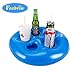 FEEBRIA Inflatable Blue Drink Holders for Pool, Hot Tub, Ocean & River, Cupholder Floaties to Float Your Beverages for Parties & Beach (Single)