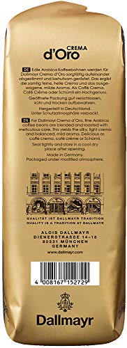 Dallmayr Kaffee Crema d'Oro mild und fein Kaffeebohnen, 1er Pack (1 x 1000 g Beutel) – Bild 5