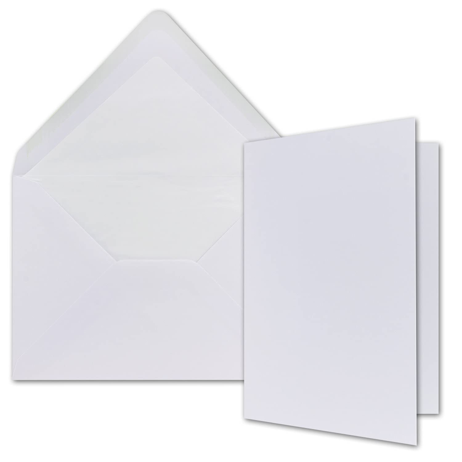 Card set, R1316, R1317, A6 / C6, white and cream 10-er Set Hochweiß gefüttert