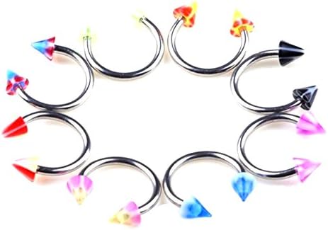 JY Jewelry 100 pieces/ lot Acrylic Horseshoes Eyebrow Tongue Rings Piercing