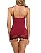 Avidlove Women Lingerie Lace Chemise Sleepwear Babydoll Set Mini Dress Dark Red XXL