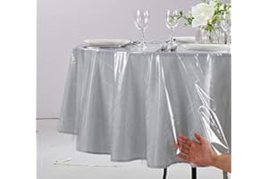 Home Beyond & HB design - Crystal Clear Plastic Tablecloth - Heavy Duty Vinyl Table Protector Cover (70-Inch Round)