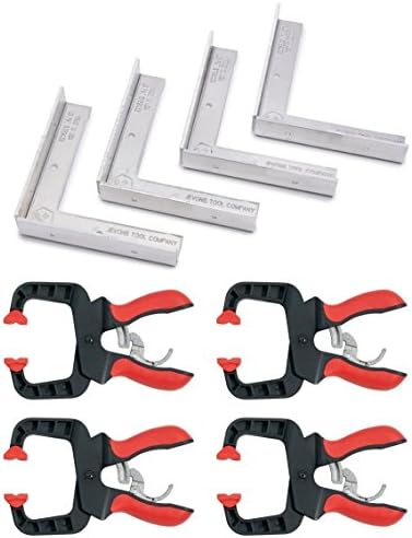 Four(4) each Jevons Cabinet Assembly Setup Squares + Four(4) each Bessey Clamps