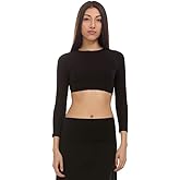 KIKI RIKI Womens 3/4 Sleeve Crop Cotton Shell 14916