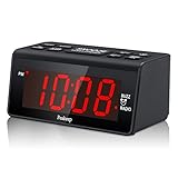 Peakeep Little Digital Alarm Clock FM Radio with 1.2 Inch Display and 2 Dimmer, Battery Memorization, Snooze and Sleep Timer, Easy Set