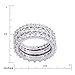 Amazon Collection Three Sterling Silver and Cubic Zirconia Stacking All-Around Bands