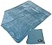 Napa Portable Travel Blanket Airplane 4 in 1 Micro Mink Fleece Poncho Blanket Folable with Pocket and Built-in Bag - Great for Airplane Car Train Travel - Ultra Soft and Cozy, Steel Blue