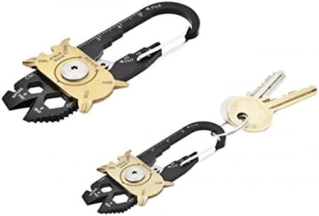 Tianyueqic Multi-Function, 20-in-1 EDC Pocket Tool Kit Carabiner Key Ring Knife Wrench Screwdriver Bottle Opener Outdoor Camping Emergency Survival Life(1pcs)