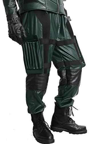 Green Arrow Costume Mask with Quiver for Adult Halloween Cosplay (Large)