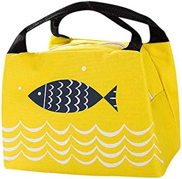 Clearance!! Quistal Adult Lunch Box Thermal Insulated Canvas Stripe Lunch Bag Large Cooler Tote Bag for Men, Women, Kid