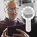 30X Magnifying Glass with Light - Handheld 12 LED Lighted Illuminated Large Lit Magnifier for Kids & Seniors Reading, Jewelers, Coins, Inspection, Exploring
