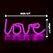 Battife Love Neon Signs, Wall Night Lamp with USB or Battery Operated, Love Shaped LED Light for Bedroom, Home Party Decorations