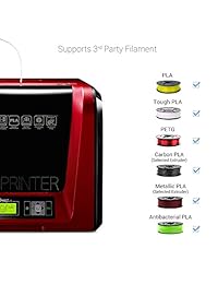 [Open Filament] da Vinci Jr. 1.0 Pro. Impresora 3D, 6" x 6" x 6" (incluye: 10.5 oz filamento PLA, eBook 3D, herramientas de mantenimiento, software CAD 3D XYZmaker)   Diseño completamente cerrado para PLA   Tough PLA   PETG   y más