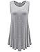 JollieLovin Womens Sleeveless Comfy Plus Size Tunic Tank Top with Flare Hem - Heather Gray, XL (1X)