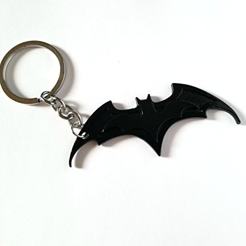 MooNLeo Batman Symbol Keychain - DC comics accessory for your home, auto, or boat keys (Black, alloy)