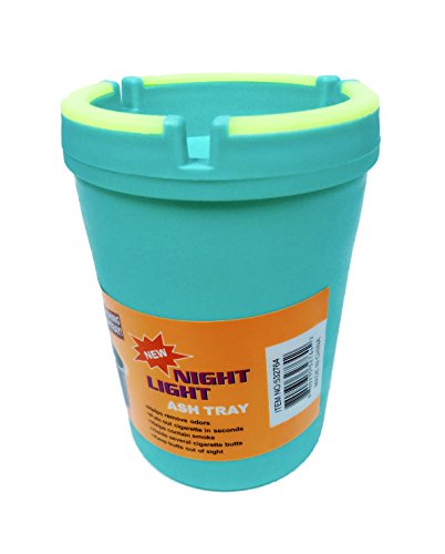 MeowInc. Glow-Top Night Light Ashtray - with Lid and for Car Cupholder â€” Small and Large Color Variations (Jumbo, Green-Blue)
