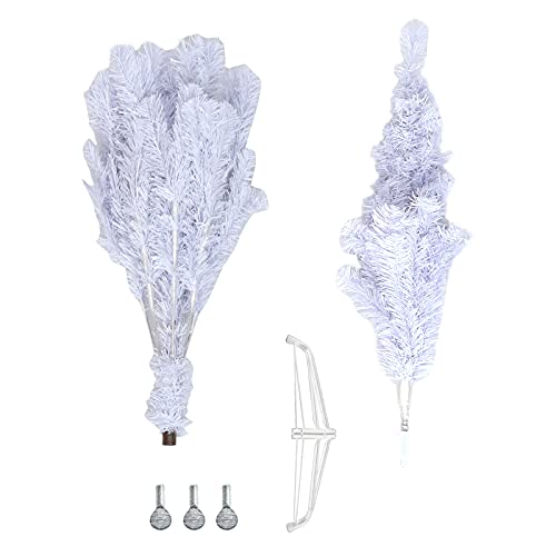 Randaco Albero di Natale artificiale, 150 cm, con 350 punte, difficilmente infiammabile, in PVC, albero di Natale, decorazione natalizia, colore: bianco
