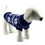 PanDaDa Puppy Pet Dog Snowflake Knit Sweater Clothes Coat Outwear Apparel Blue XX-Small