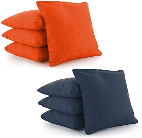 Tailor Spot Cornhole Bean Bags (Set of 8) Standard ACA/ACO Regulation Size Corn Filled 25+ Colors (Navy, Orange)