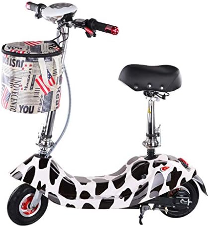 SZPDD Electric Scooter Adult Mini Electric Tricycle Folding Lithium Battery Battery Car Can Withstand Weight 75KG(18 Colour)