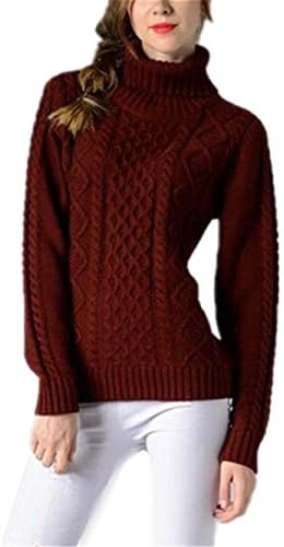Pullover Ladies Rough-Knit Long-Sleeved Winter Young Sweater Turtleneck Shirt Stricktop Tops Basic Solid Colors Leisure Easy Knit Sweater