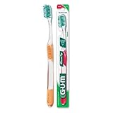 GUM 471P Toothbrush Oral Adult Gum Micro Tip, Compact Head Dome-Trip Bristle, Micro Feathered (Pack of 12)